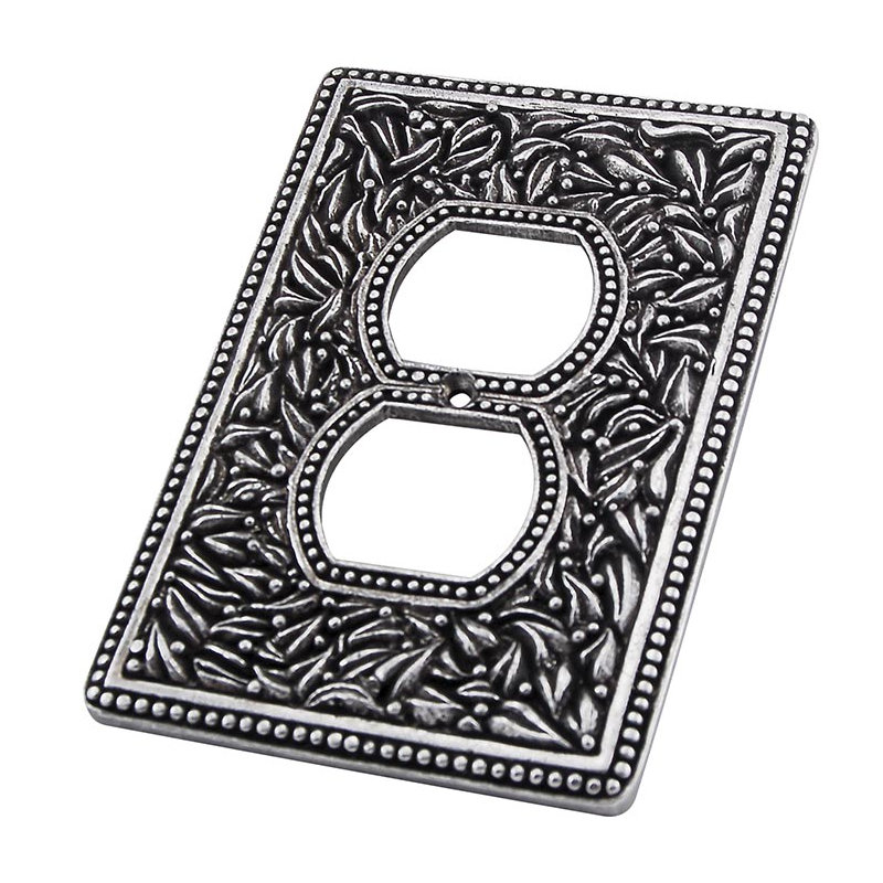 San Michele 1-Gang Duplex Outlet Wall Plate, Antique Brass