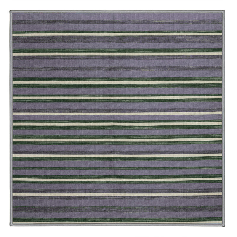 Tapis mauve à rayures horizontales lavable à la machine, Carré 4 pi