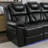 Home Theater Seating Manual Recliner Chair With Center Console And Led Light Strip For Living Room-793698427