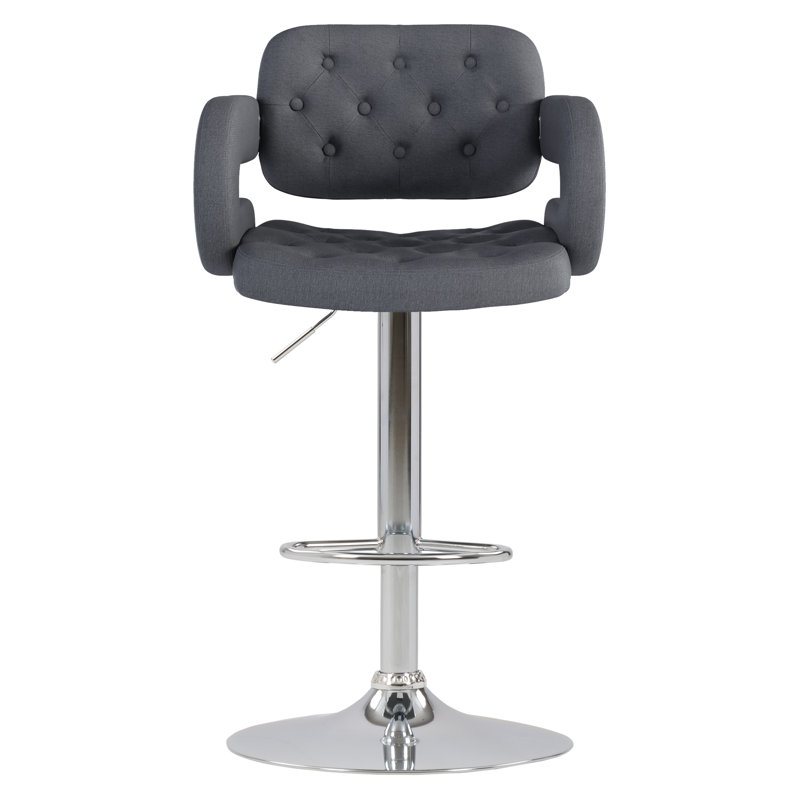 Tabouret de bar rotatif à hauteur ajustable Quira, Gris foncé