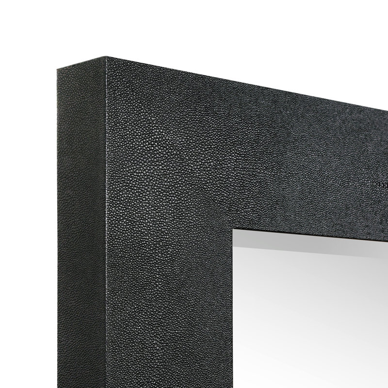 Rectangle Leather Floor Mirror, Black