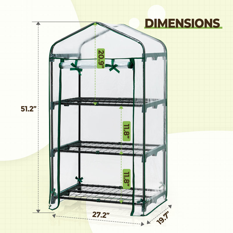Eagle Peak 4-Foot Green Mini Indoor/Outdoor Greenhouse with Shelves