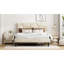 Lit pour grand lit sans sommier beige - stable, solide, avec pieds antidérapants et espace de rangement inférieur requis, lin-1424839883