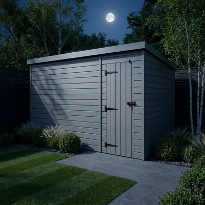 Total Sheds 17ft x 9ft Composite Pent Garden Shed - Single Door - No Windows - EPDM Rubber Roof - UK Manufactured