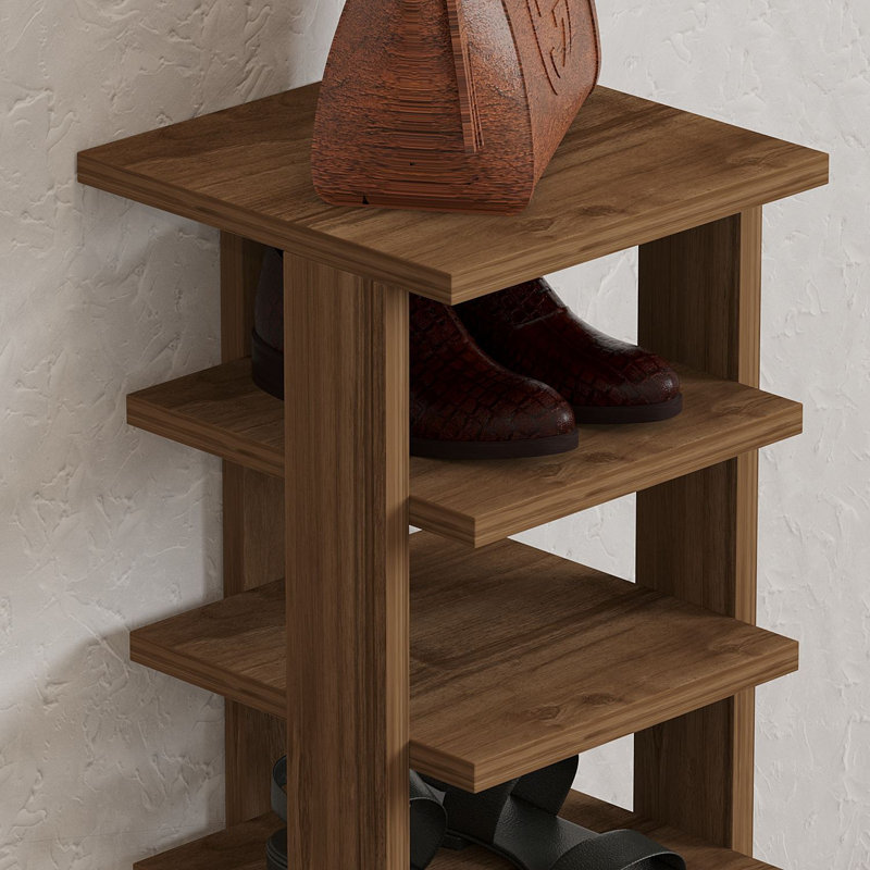 8 Pairs Shoe Storage Cabinet, Walnut