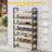 Industrial 6-Tier Metal & Wood Bookcase – 71" Tall Storage Shelf for Living Room, Office or Bedroom – Rustic Brown & Black-201386019