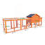 Poulailler en bois 111,5 po, grand poulailler extérieur avec cage de volaille, cage à lapin et huche, panneau UV imperméable pour la cour extérieure