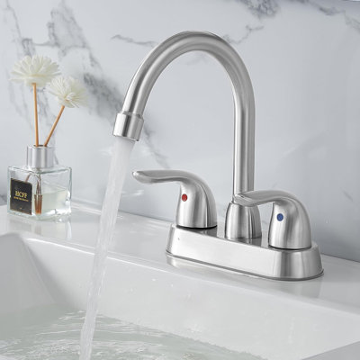 Centerset Bathroom Faucet with Drain Assembly