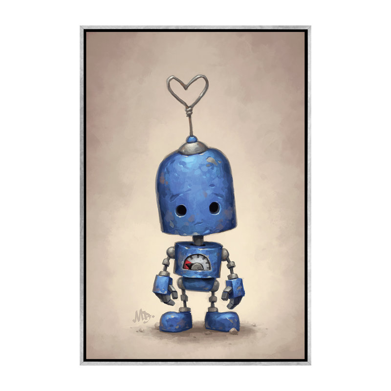 Décoration murale bleue pour enfants, H 60 po x l 40po x P 1,5 po, Toile avec cadre argenté