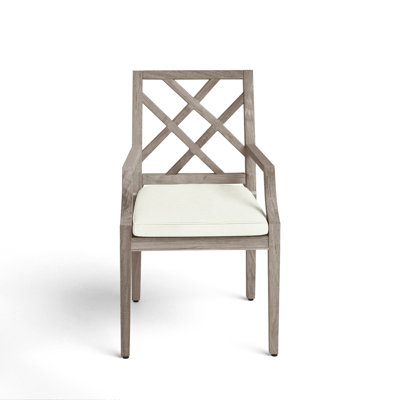 Haley Teak Outdoor Arm Chair Latticework Back