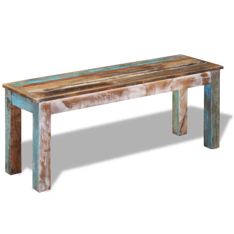 Ensemble de 2 chaises de salle à manger en bois de sheesham vidaXL Rustic, Bleu, H 17,72 po x l 43,31 po x P 13,78 po