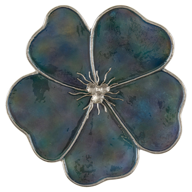 Fleur Wall Sculpture III, Blue, 27" H x 27" W x 4" D