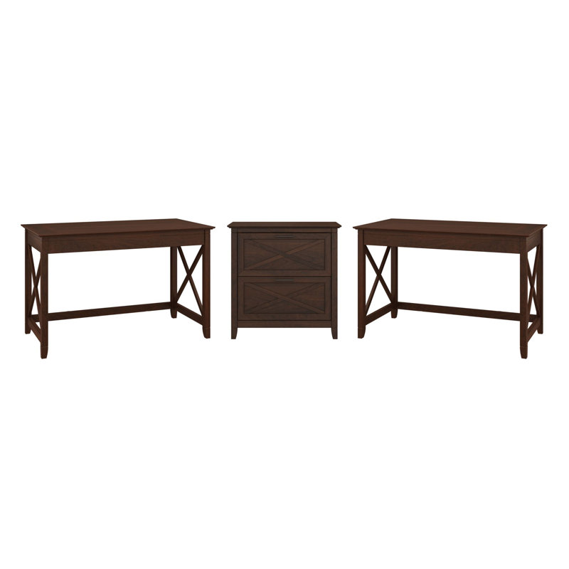 Huckins 3 Piece Writing Desk Office Set, Bing Cherry