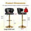 Chaise de bar rotative réglable moderne avec dossier en cuir de polyuréthane, convenant à la cuisine et à la salle à manger, capacité de 300 livres-414512833-415046426-415046430