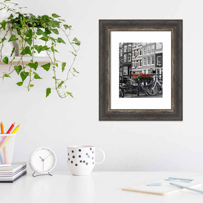 Cadre photo simple Taquia, 11 po x 14 po, Brun/jaune