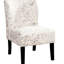 Chaise à imprimé lettres anglaises en mélange de blanc, sans accoudoirs, style contemporain, dossier et pieds amovibles, 54,7 cm (l) x 75,6 cm (p) x 84,2 cm (h), revêtement en tissu.