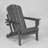 HDPE Folding Adirondack Chair with Cup Holder - Gray-1371452927