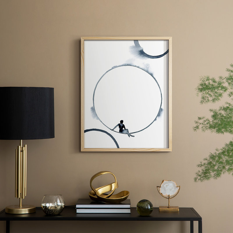 «Woman in the Moon II», reproduction encadrée - bois massif, H 11 po x l 9 po