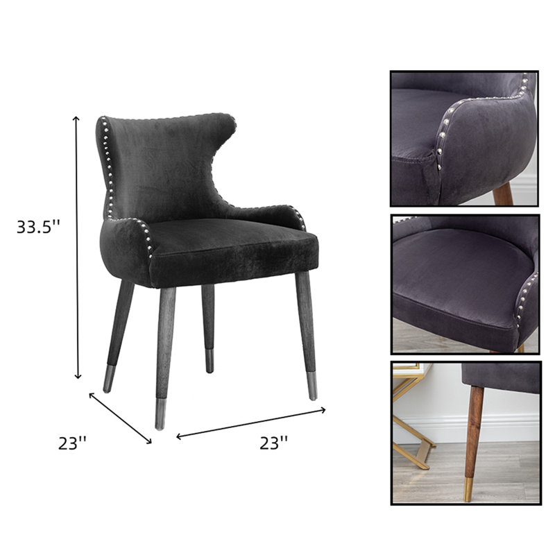 Jaria Tufted Armchair, Gray Velvet