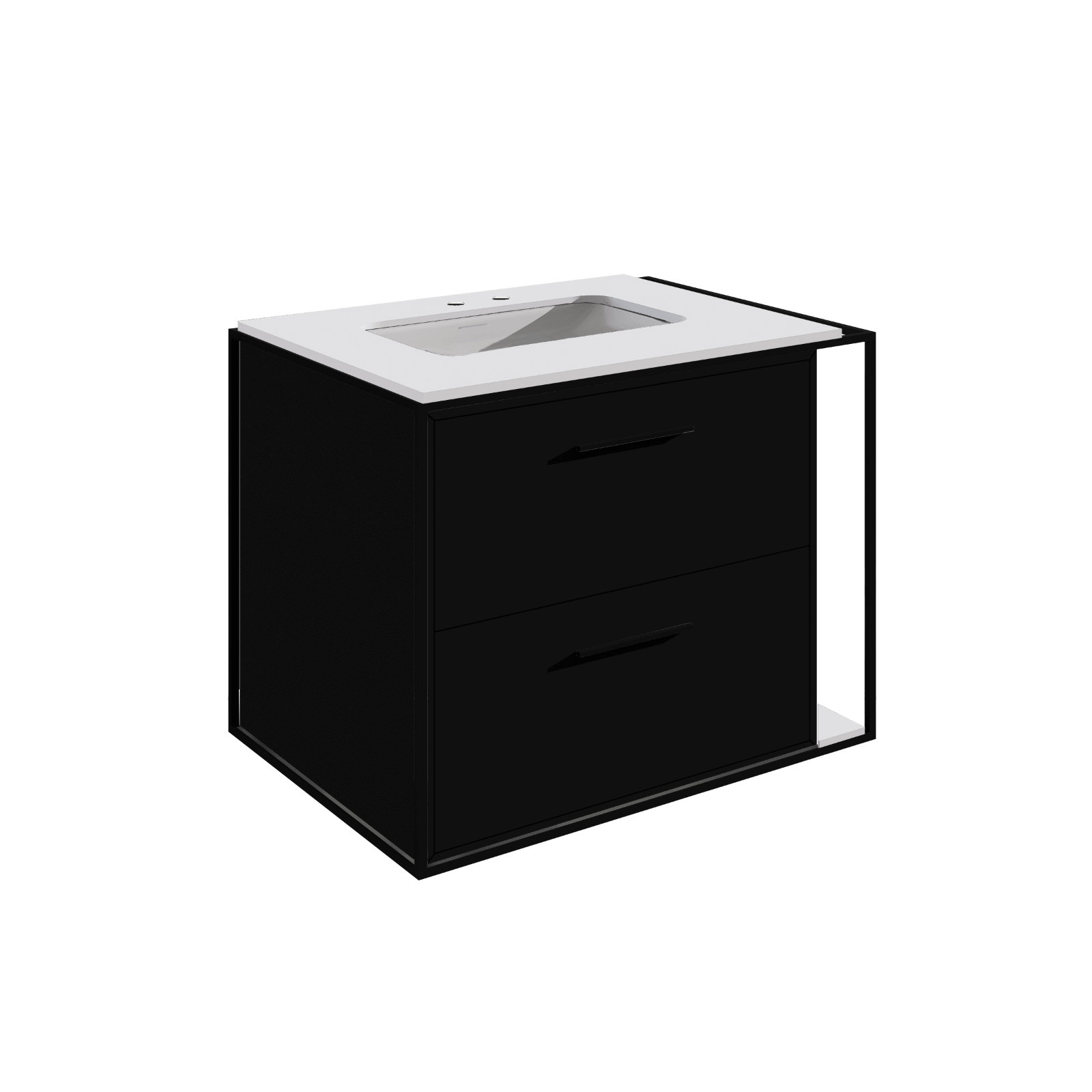 Linea 24" Vanity Base, Double, Cloud, Matte Black