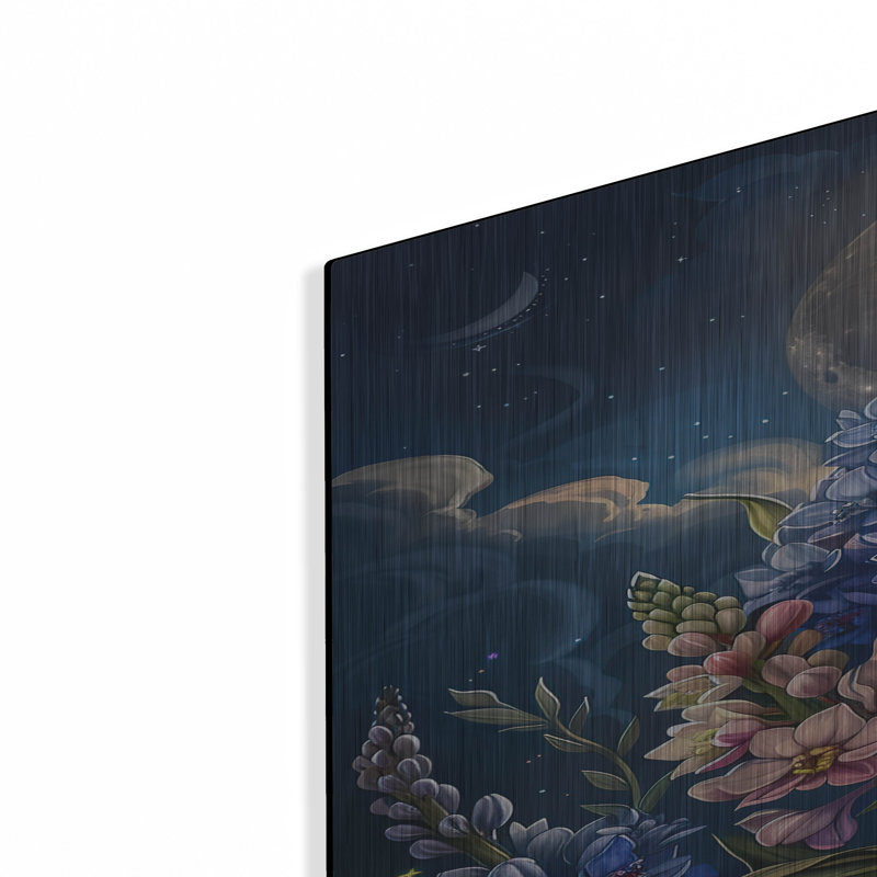Art mural en métal Winston Porter «Lunar Snaptastic Pink and Blue 1» par Momart, H 36 po x l 24 po