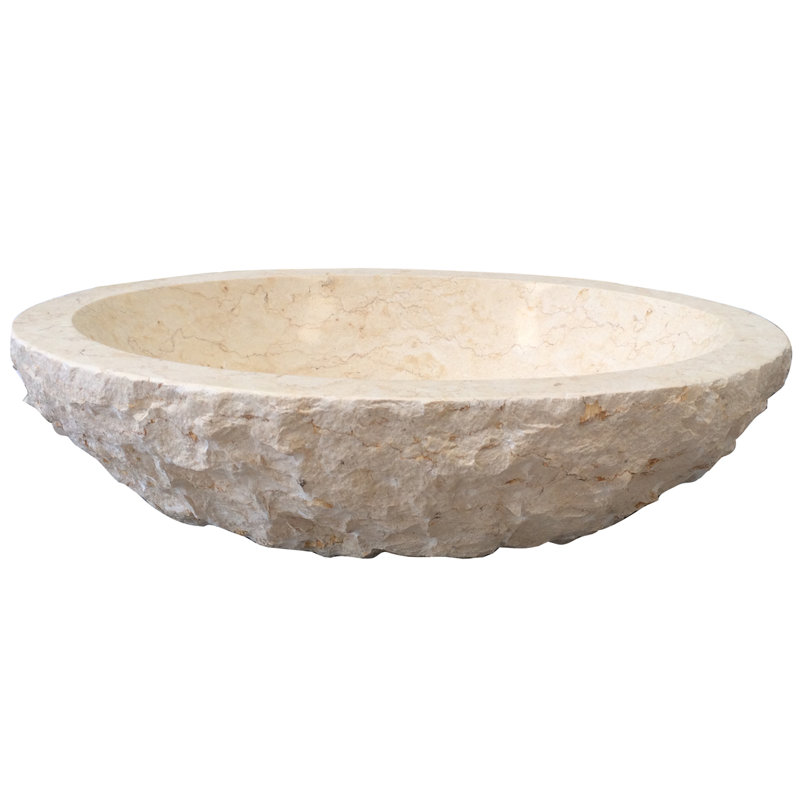 Barclay Bonette 14'' Stone Oval Bathroom Sink, Polished Egyptian Cream