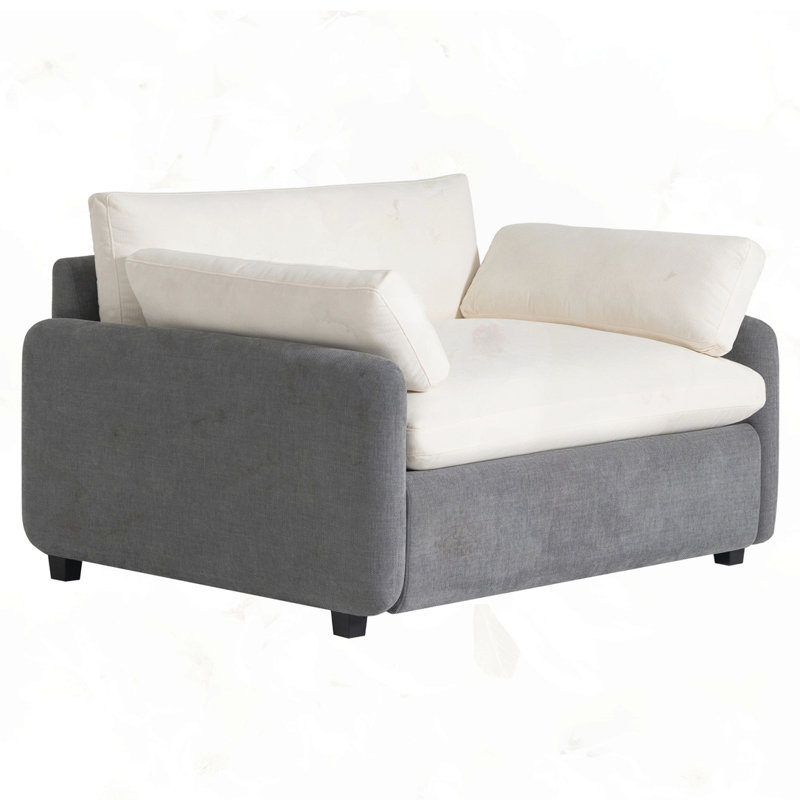 Oversized Chenille Single Sofa, Gray