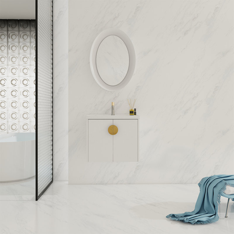 Meuble-lavabo à fermeture en douceur 24 po avec lavabo, pour petite salle de bain