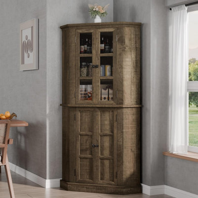 Farmhouse Tall Corner Display Cabinet by Millwood Pines