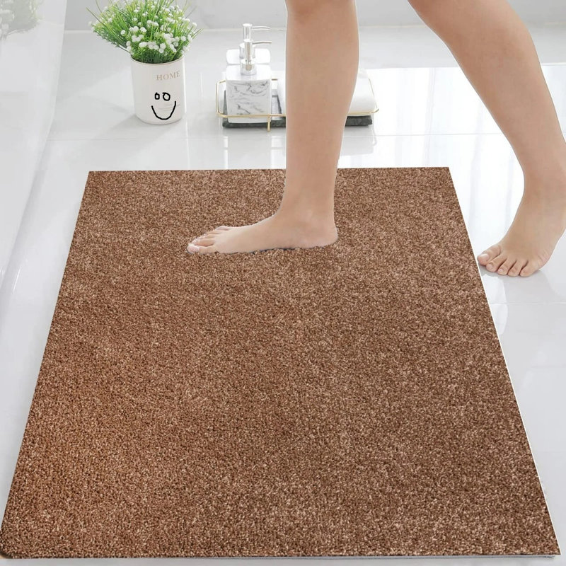 Polypropylene Plastic Non-Slip Bath Mat, Single - 80cm L x 50cm W, Coffee