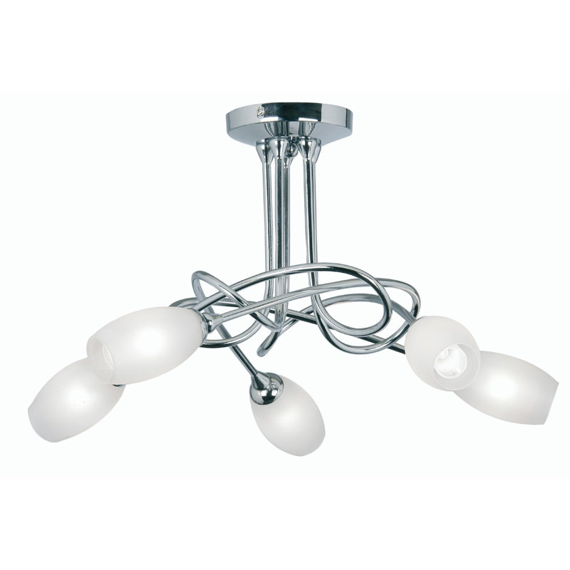 Beldon Frosted Glass Full Track Lighting Kit, Chrome