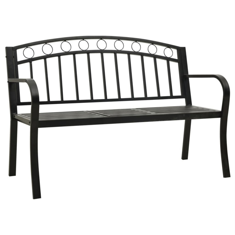 Banc de jardin en acier Brac, Noir