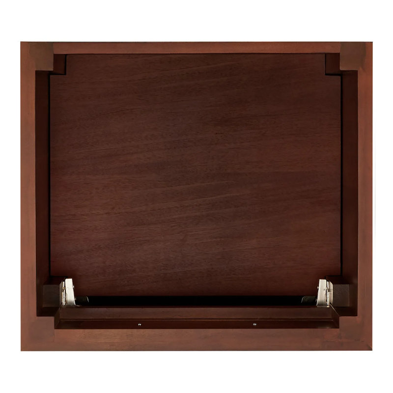24" Antique Brown Mahogany Bathroom Vanity with Carrara Marble Top
