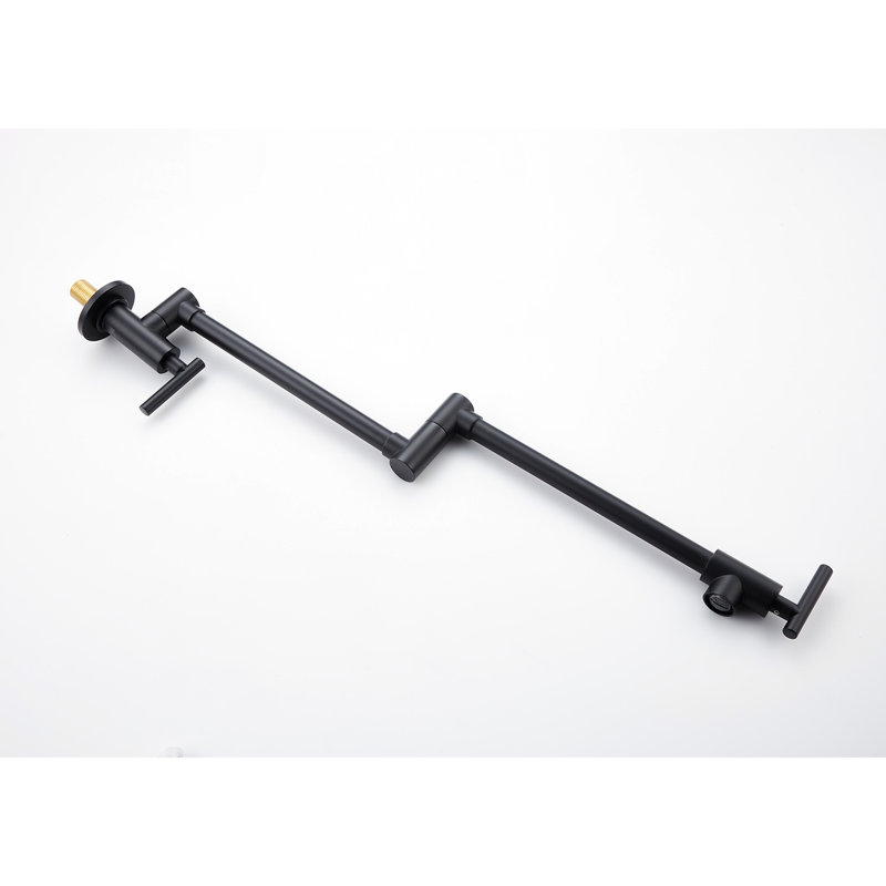 Wall Mounted Kitchen Pot Filler Faucet, Folding Feature, 360 Rotation, Double Handles For Precise Water Distribution, Corrosion Mount With Arm, Rotatable, To Minimize Dripping,