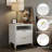 Luna 2 Drawer Set Of 2 Nightstand, Bedside Table With Storage Drawers, Night Stand For Bedroom, End Table Or Side Table For Living Room, 15.5" D X 18.9" W X 23.8" H, White/Gold