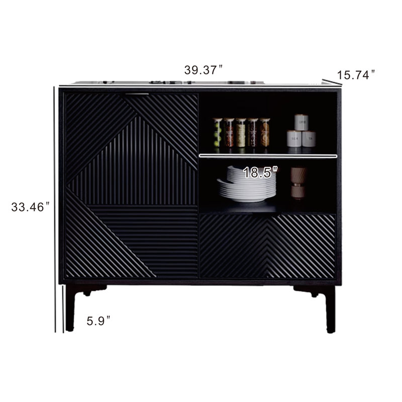 Buffet Kyzic, H 33,46 po x l 39,37 po x P 15,74 po