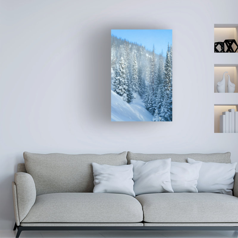 Art mural sur toile tendue - Rick Berk «Snowy Spruce», art mural pour salon, chambre à coucher ou bureau - 16 x 24