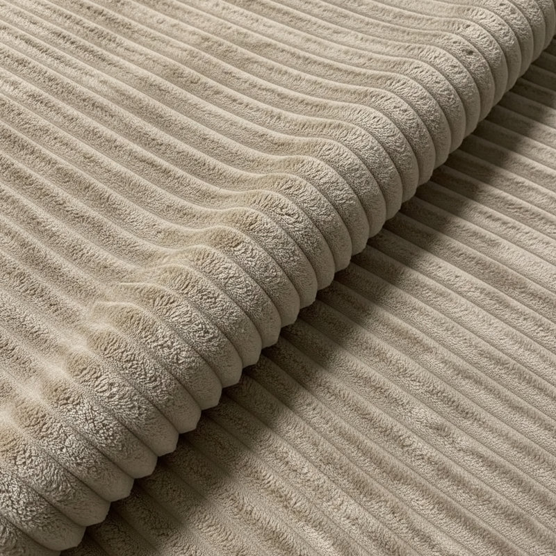 Repose-pieds plein Corduroy Upholstery, Camel