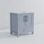 Gris foncé foncé 30 po Meuble-lavabo large avec surface en marbre, fabrication en bois massif, fermeture en douceur, une armoire intérieure, tiroir, tablette ouverte, pré-percé pour l'installation du robinet, salle de bain longue durée-907886174