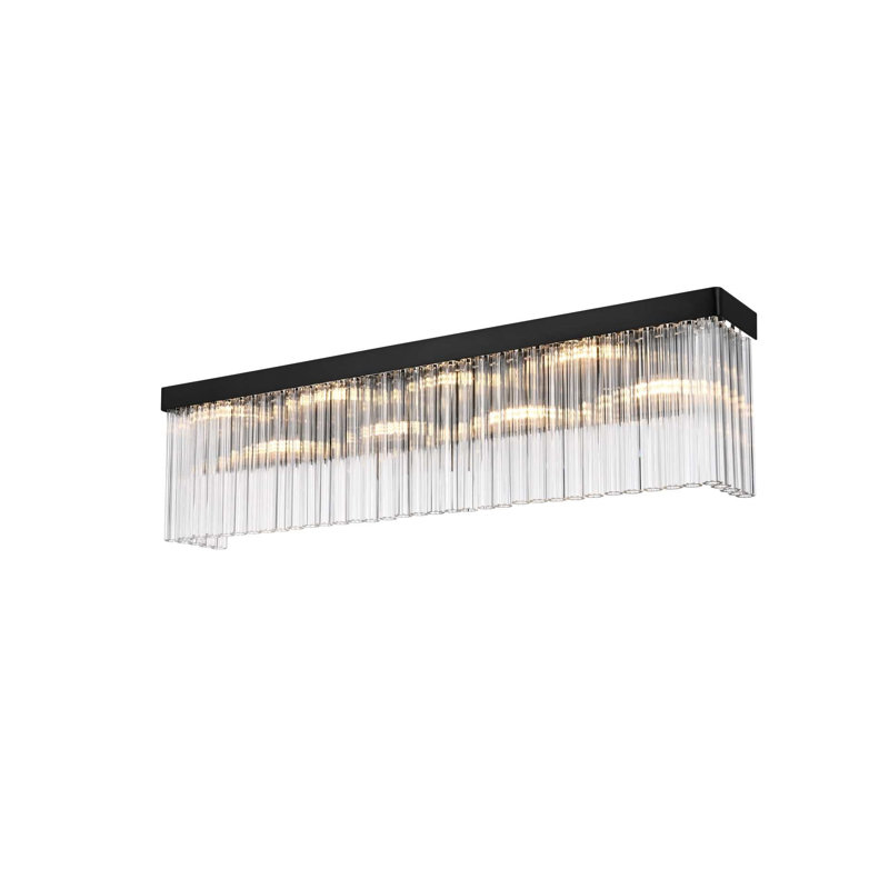 Harlow 34 inch Wall Sconce in Black, Black, 9" H x 34.5" W x 5" D, 8 Lights