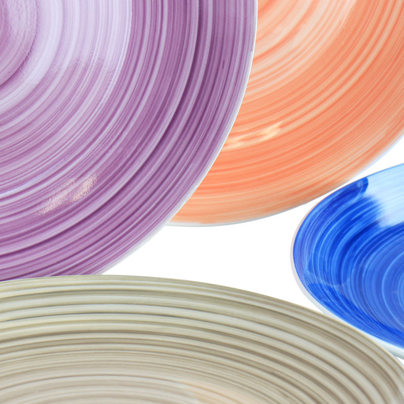 Gibson Home Color Vibes Fine Ceramic 12 Piece Dinnerware Set In Assorted Colors
