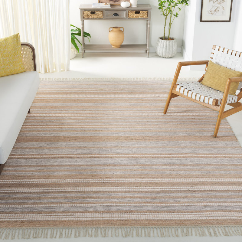 Tapis rayé à la main Caspen, Tapis de couloir 2 pi 3 po x 8 pi