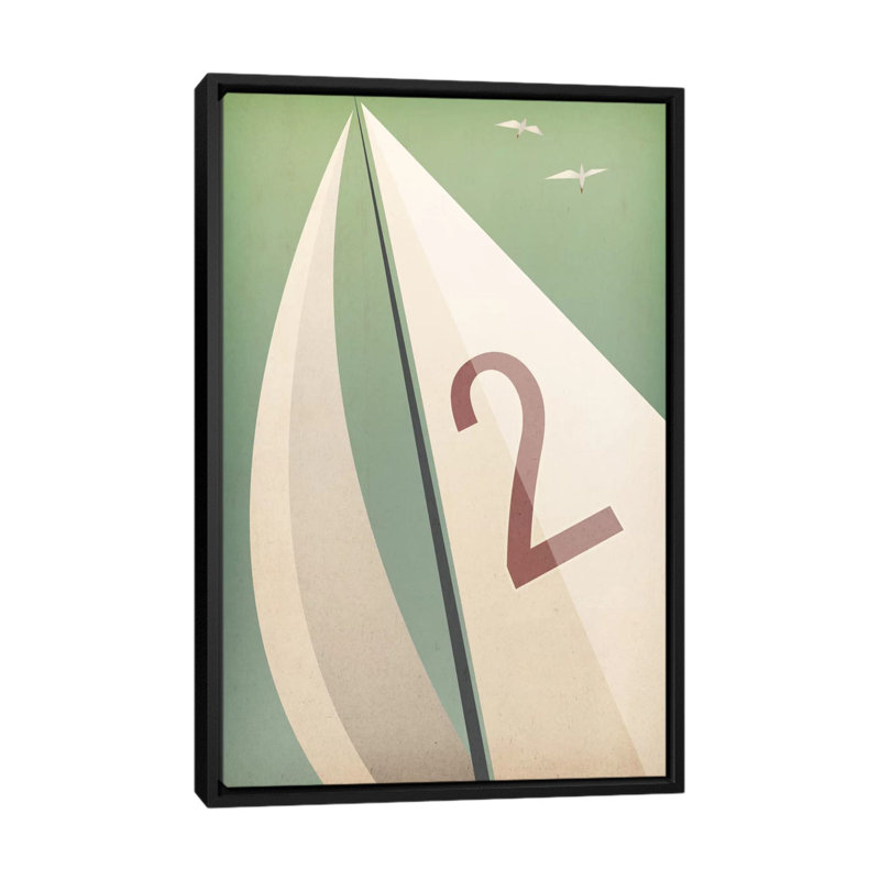 Impression sur toile, "voiles viii" par ryan floral, H 26 po x l 18 po x P 1,5 po, Toile avec cadre noir, Pas de tapis