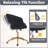 Velvet Desk Chair with Wheels, Home Office Swivel Armchair with Gold Base, Back Incline Adjustable for Vanity Make-up-1580112916