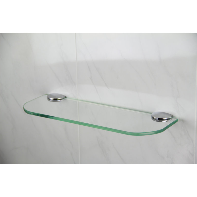 Fanni Glass Floating Shelf with Adjustable Shelves, 0.6cm H x 30cm W x 10cm D, Clear
