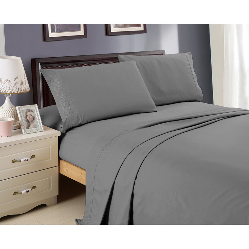 Ensemble de draps , Gris, Double