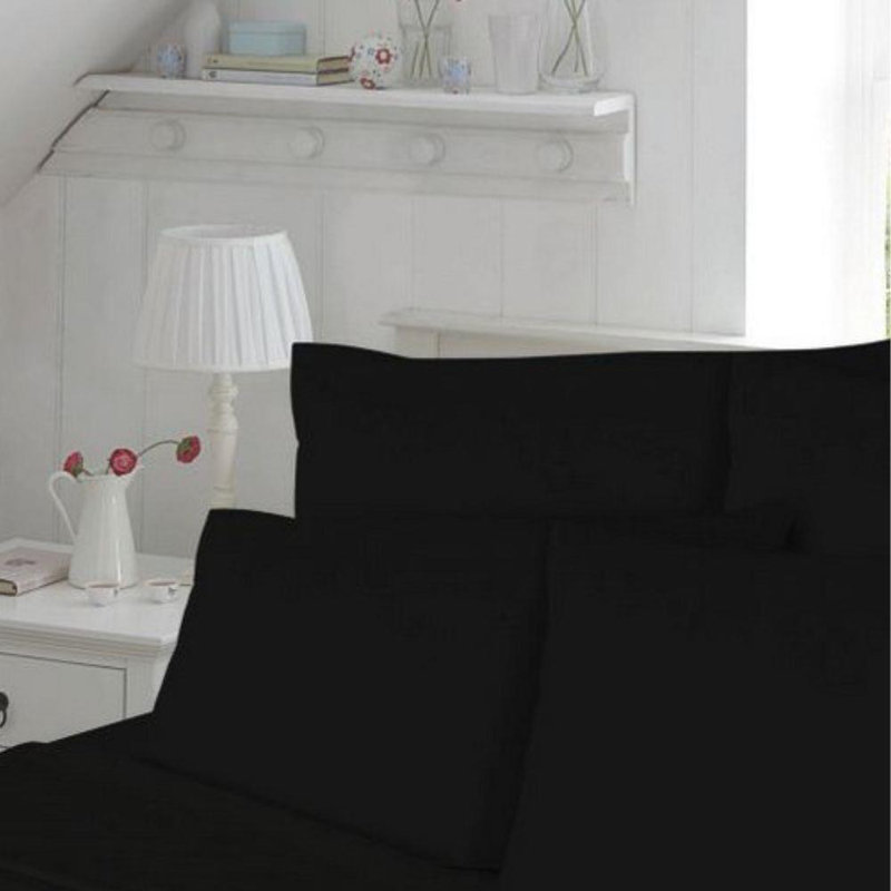 Quintae Cotton Blend Solid Colour Duvet Cover with Pillowcases, King Duvet Cover + 2 Pillowcases