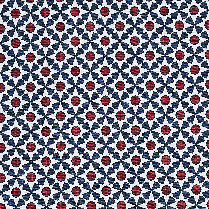 Tissu Serendipity, Marine / Rouge