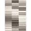 Tapis rayé en laine / coton tissé à la main Kilim en ivoire / brun-12415113
