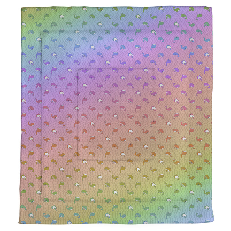 Mathias Polyester Geometric Comforter, King Comforter, Rainbow